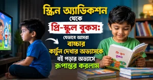 স্ক্রিন অ্যাডিকশন থেকে প্রি-স্কুল বুকস: যেভাবে আমরা বাচ্চার কার্টুন দেখার অভ্যাসকে বই পড়ার অভ্যাসে রূপান্তর করলাম
